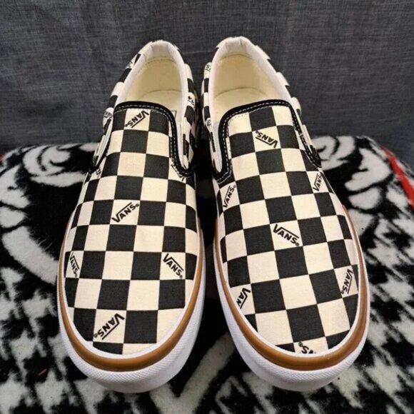 VANS Era Stacked Checkerboard Slip On Canvas Shoes - Picture 1 of 5